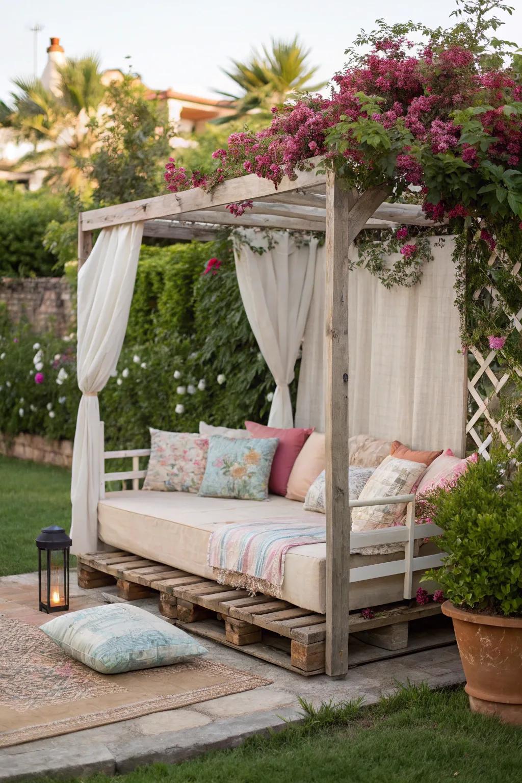 A dreamy retreat with a pallet daybed.