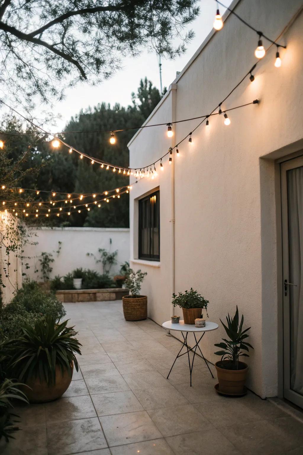 Single strand of string lights for a minimalist glow.