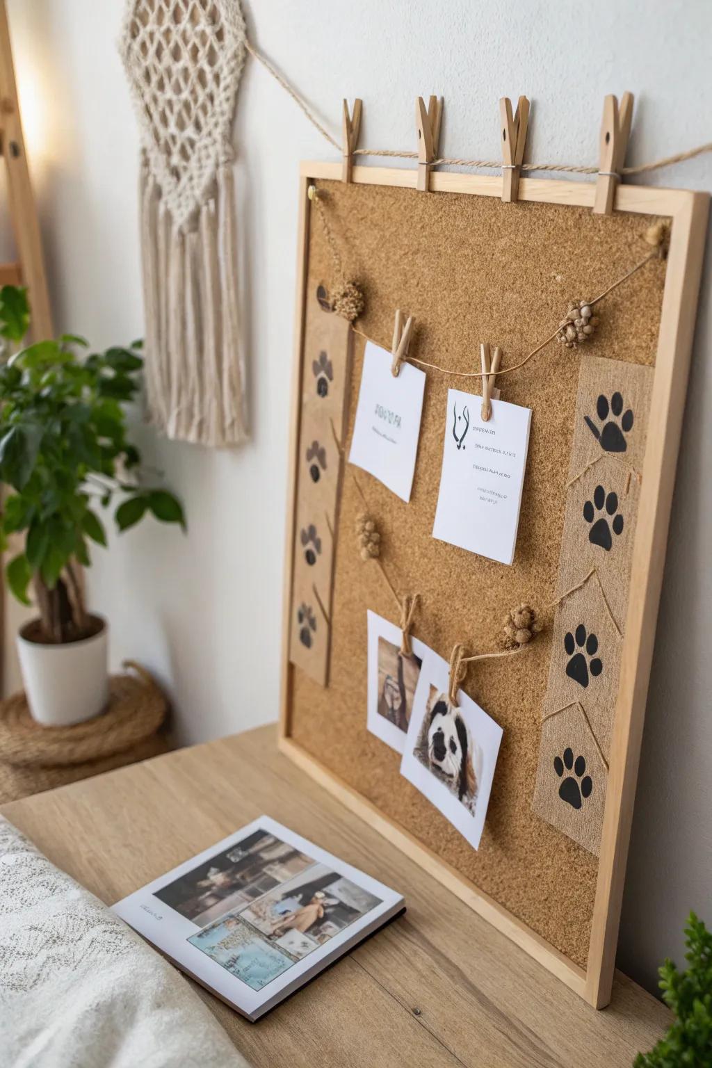 Capture your cherished moments with a touch of elegance and simplicity on this Paw Print Memory Board.