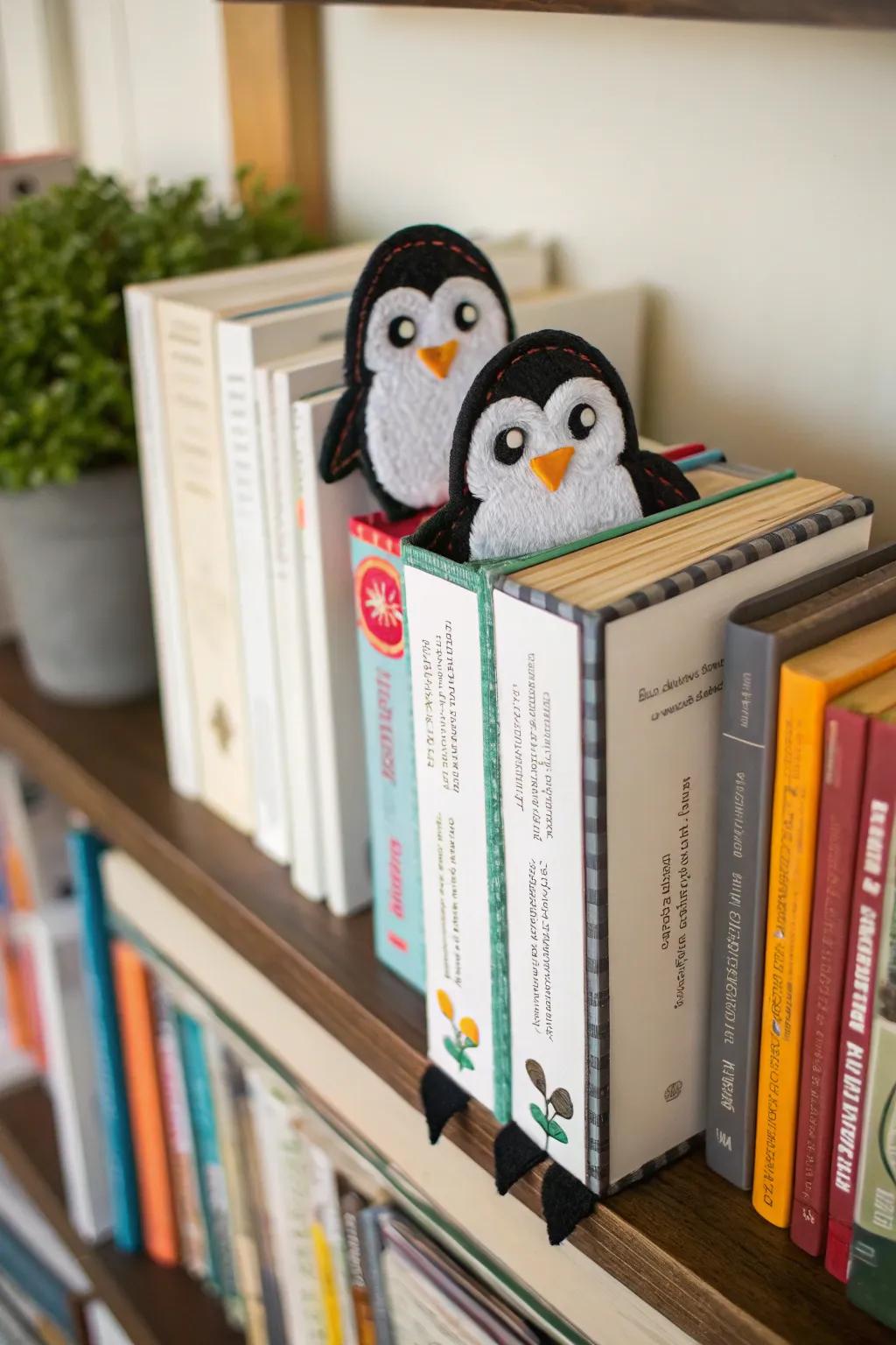 Mark your place with these charming penguin bookmarks.