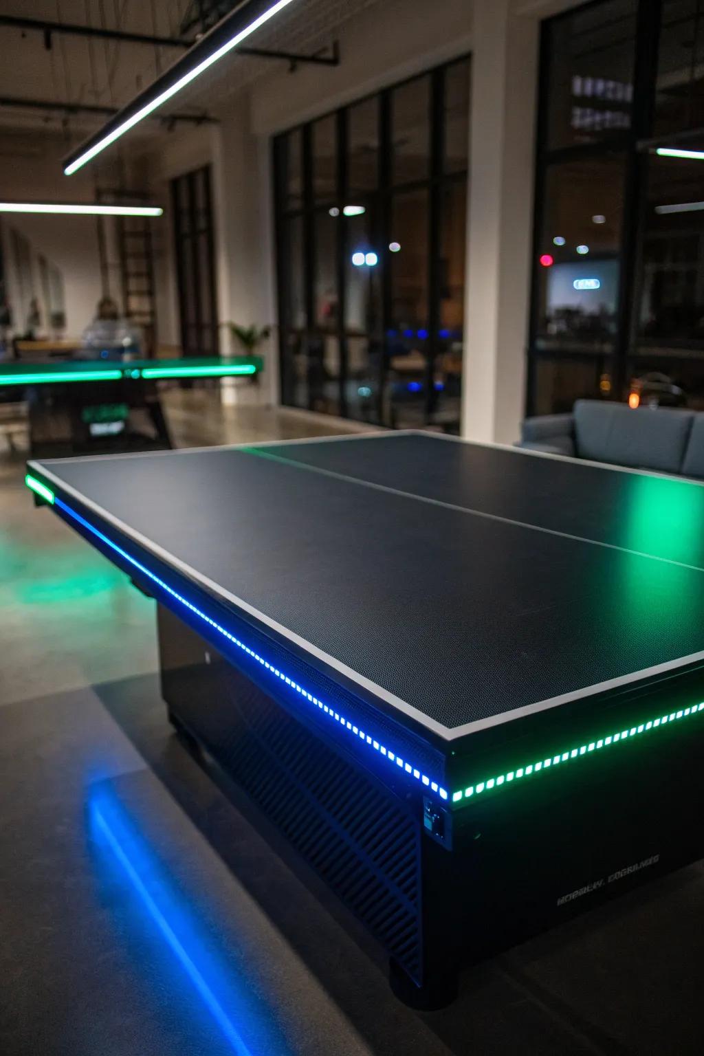 Elevate your game nights with a ping pong table that shines—literally. #ModernDesign #InteractivePlay
