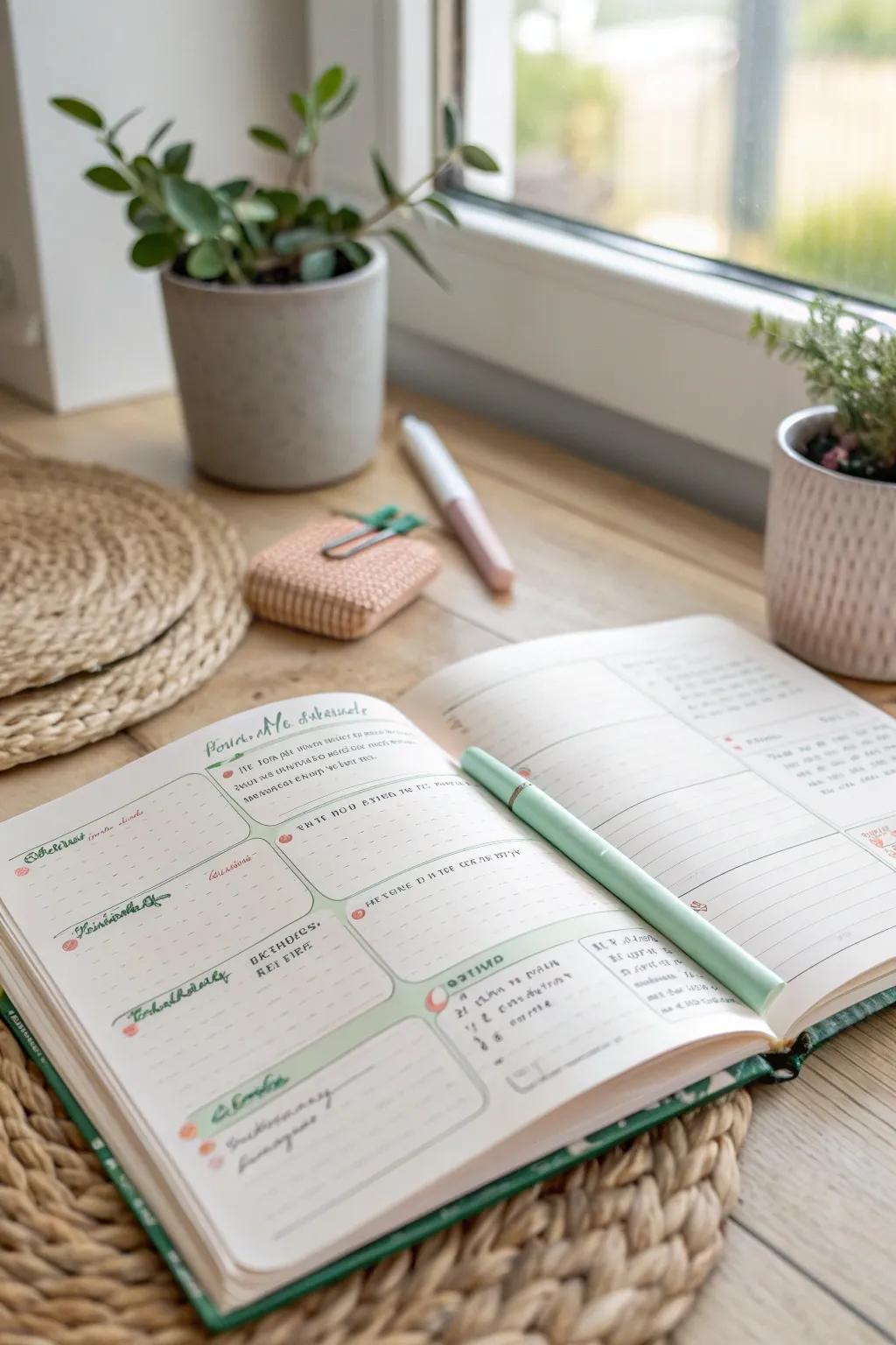 Watch your personal growth unfold in shades of green. 🌿 #PlannerGoals #ColorCodedLife