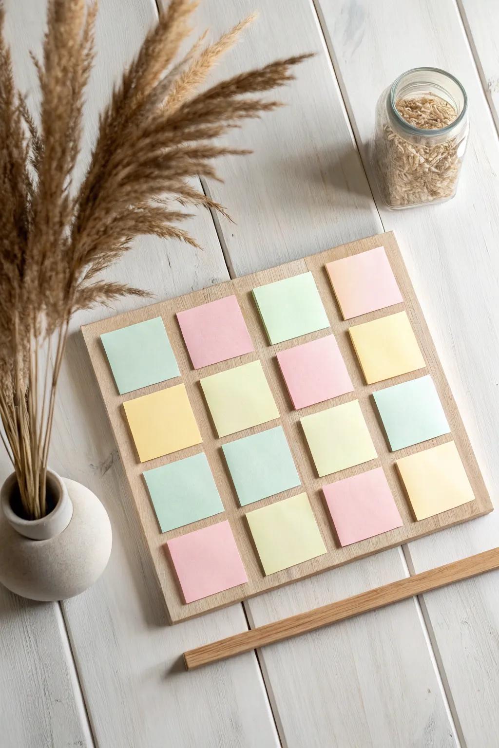 Elevate your project planning with a Post-It Parade of pastel perfection. 🌿✨