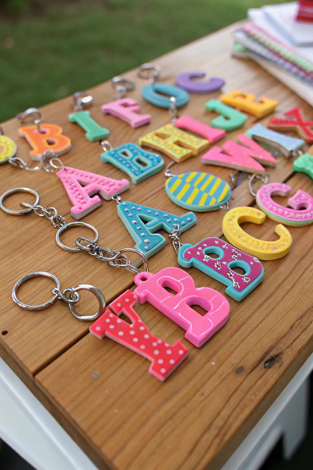 Keep your keys stylish with handmade puffy paint keychains.