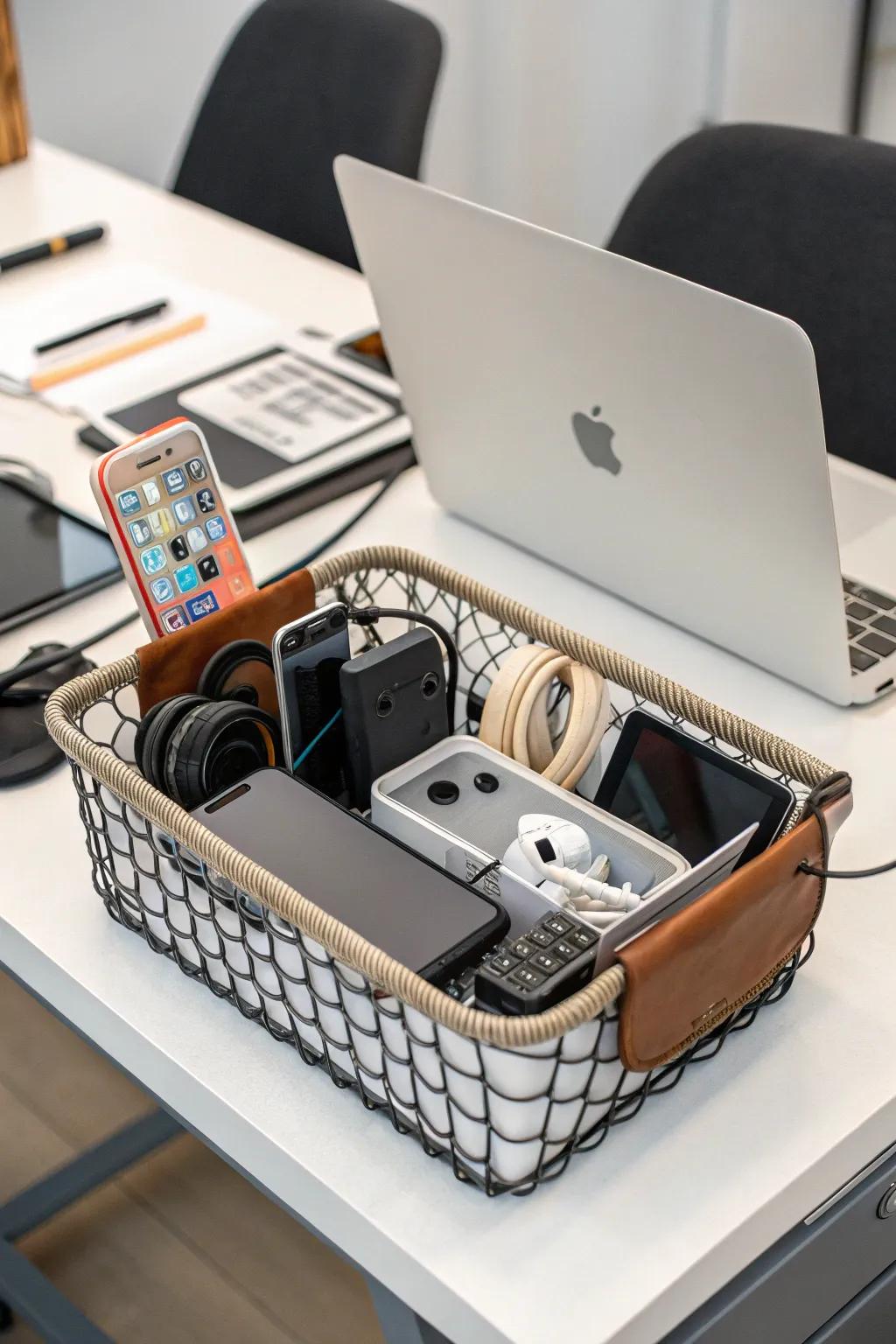 Stay ahead of the curve with this tech-savvy basket.