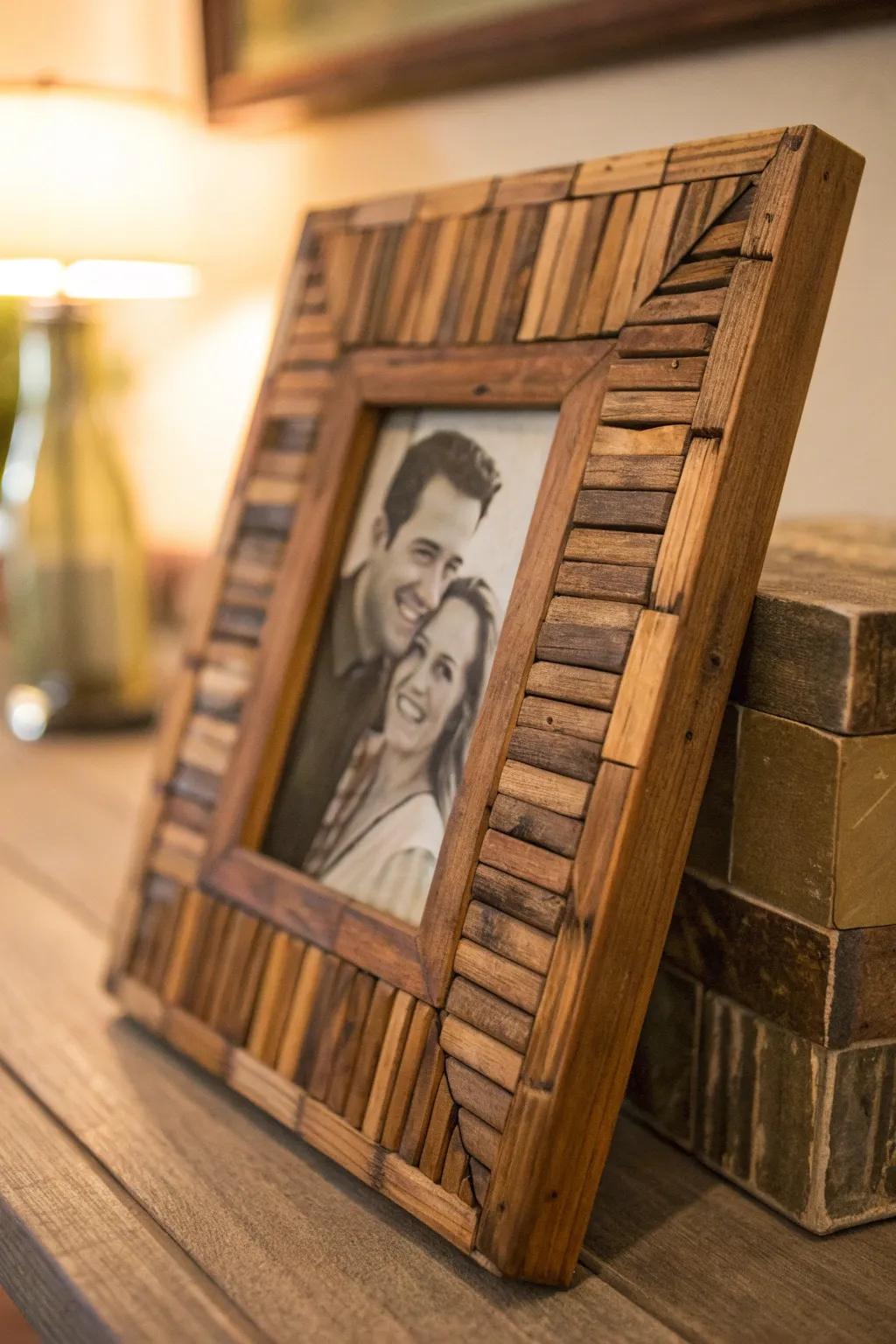 Capture memories with the timeless charm of reclaimed wood frames.