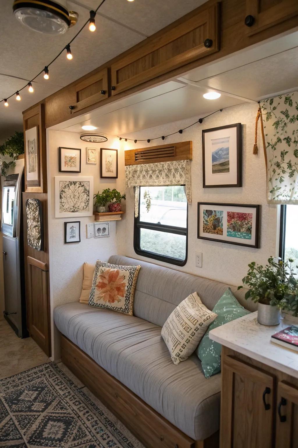 Wall decor reflects your personal style and enhances your RV's interior.