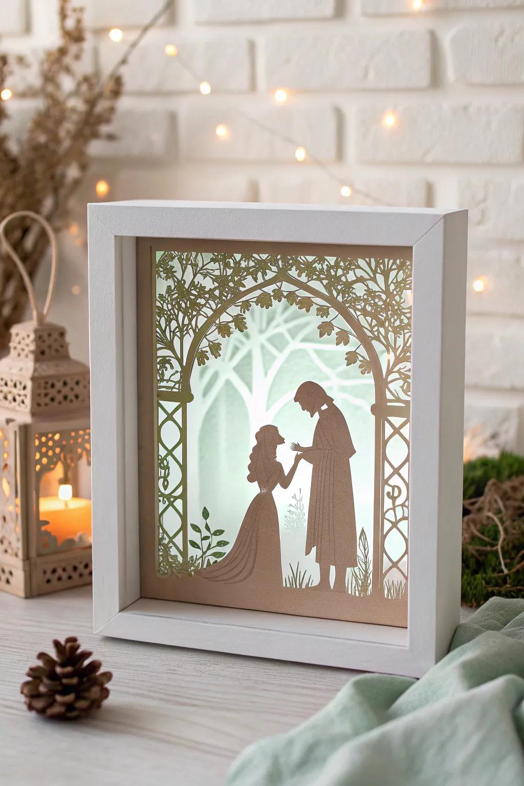 Capture the drama of Delilah's betrayal with this stunning shadow box art—perfect for adding a touch of handcrafted elegance to your space.