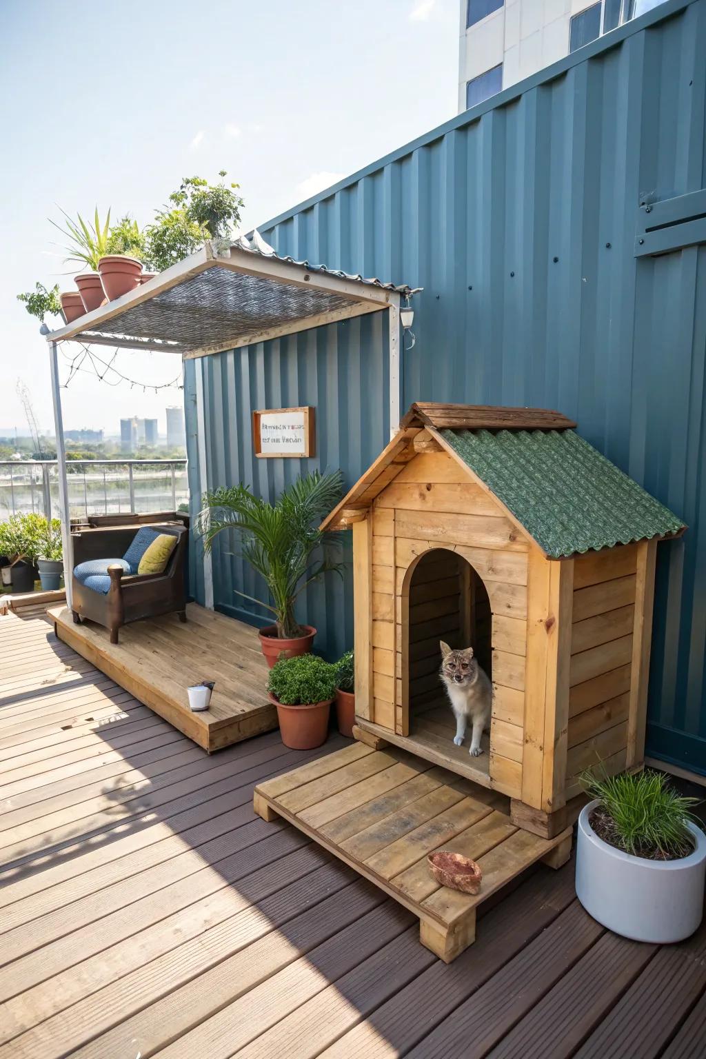 Delight your pets with a deck designed for their enjoyment.