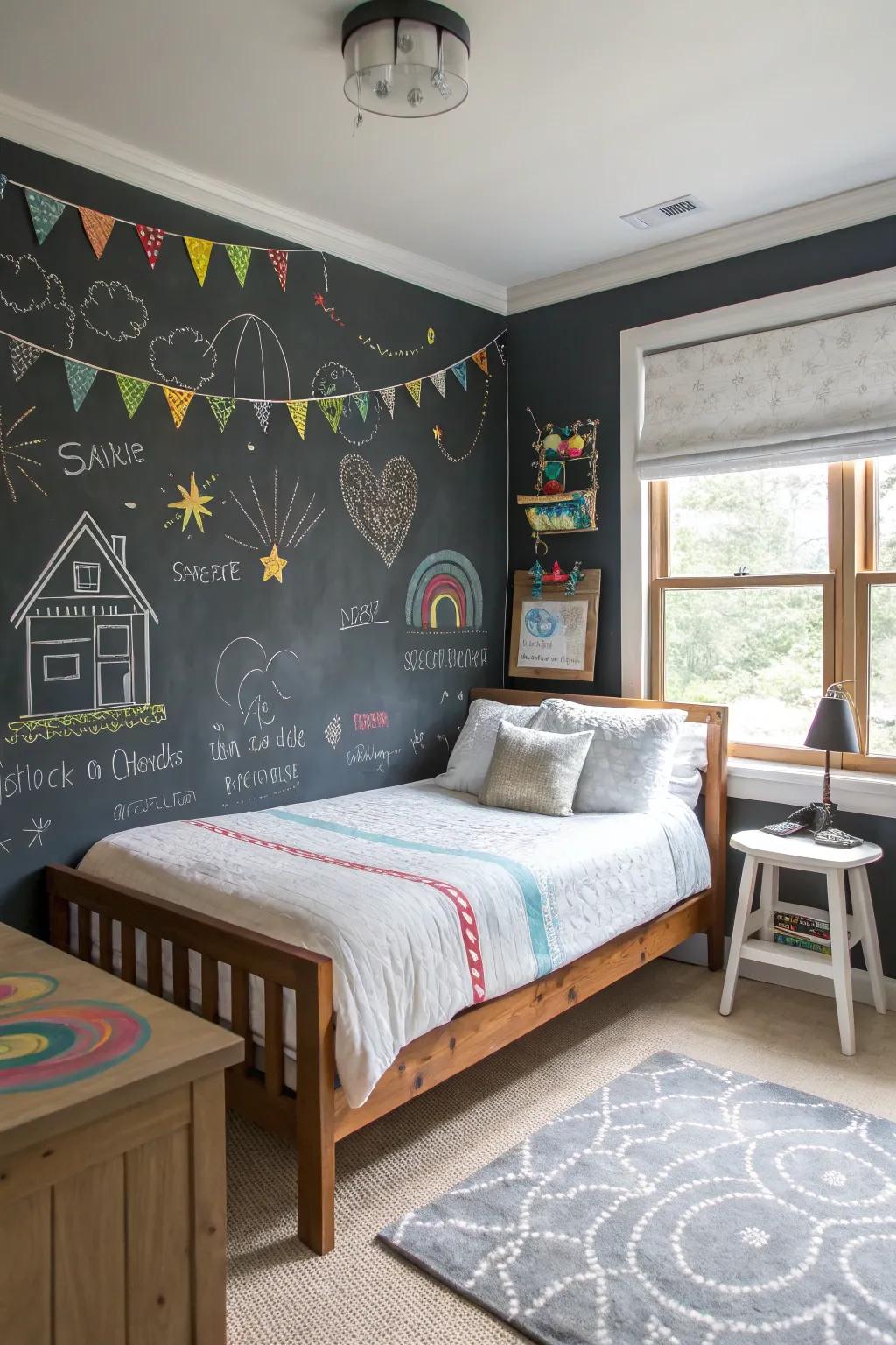 Chalkboard paint offers a fun and flexible design element.