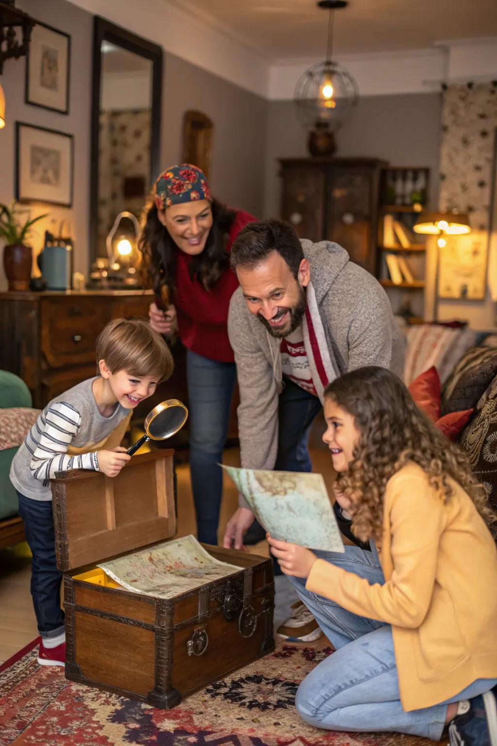 A treasure hunt leading to a gender reveal.