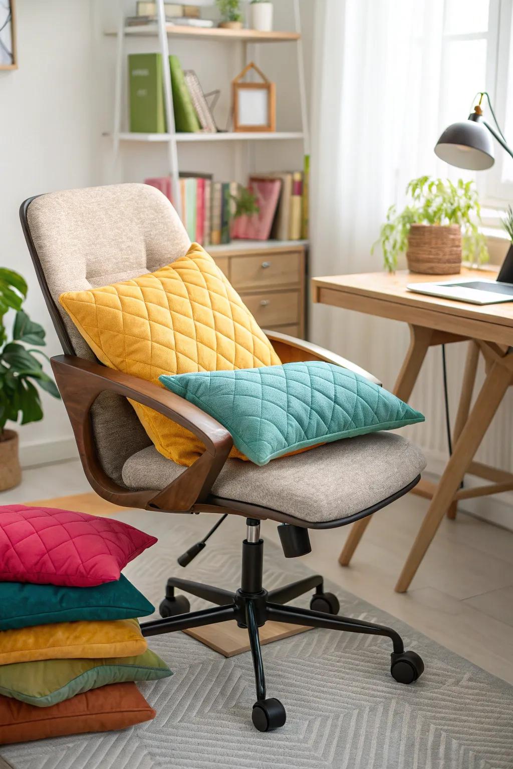 Cushions add comfort and style to your office seating.