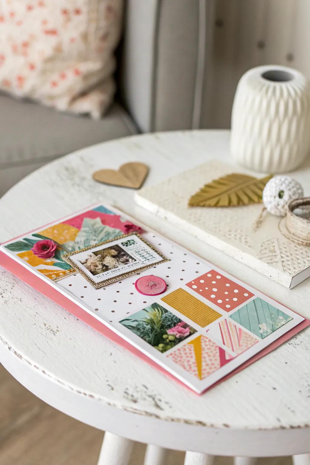 Transform your card into a vibrant masterpiece with colorful collages—where Scandinavian minimalism meets Boho charm.