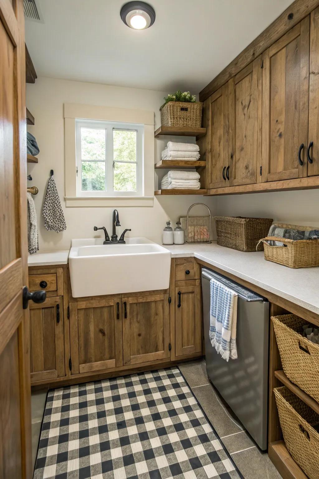 Compact sinks add utility and charm.