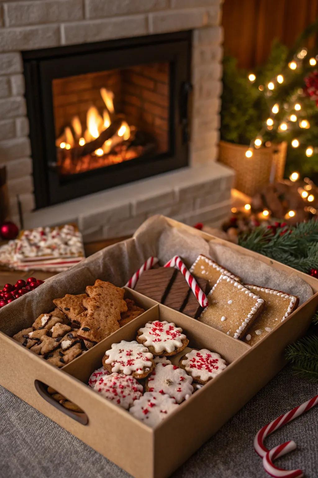 Spread holiday cheer with this festive snack box.