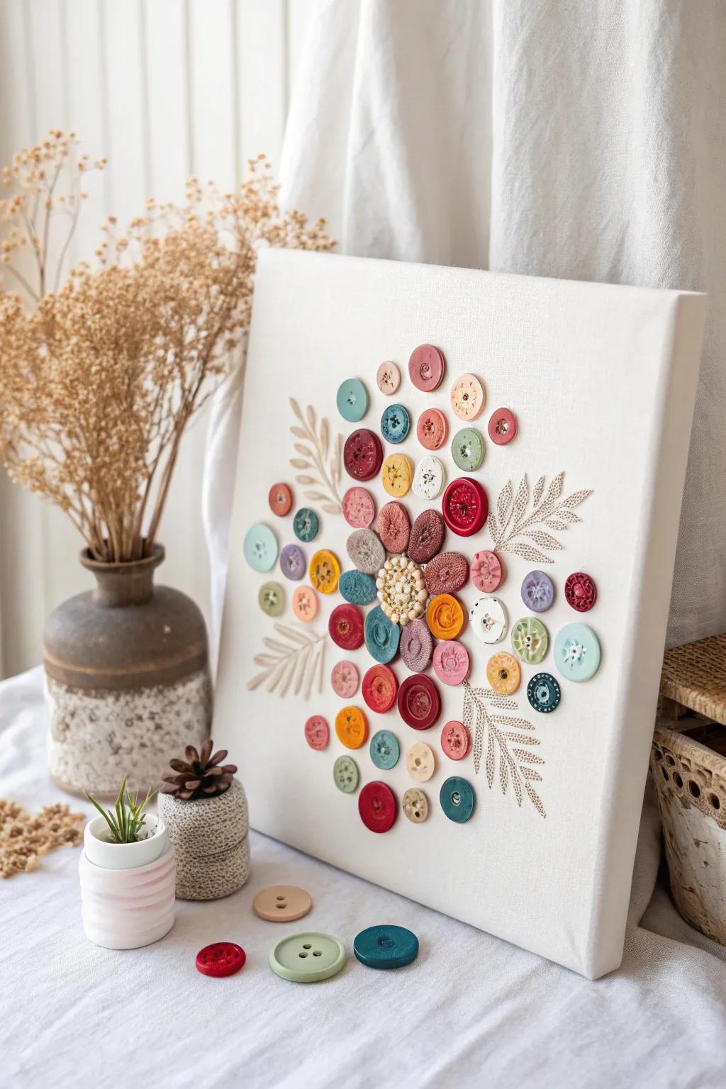 Craft your own button art masterpiece this spring break—simple, stylish, and uniquely you!