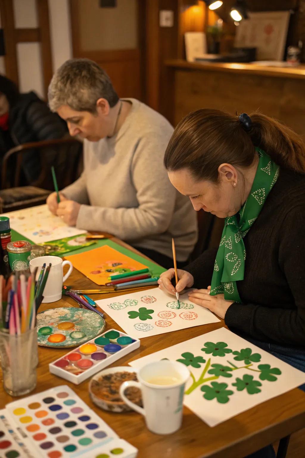 Let your creativity shine in a St. Patrick's Day art session.