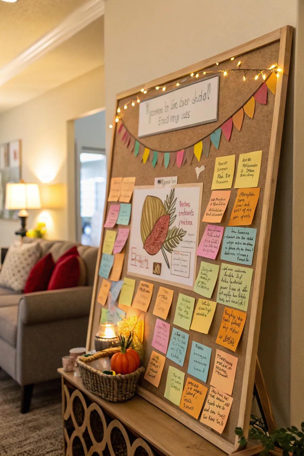 A Cornucopia of Kindness board that overflows with good deeds.