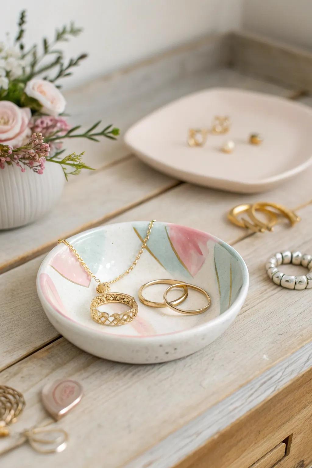 Transform the old into gold: A stunning upcycled jewelry dish for Mother's Day.