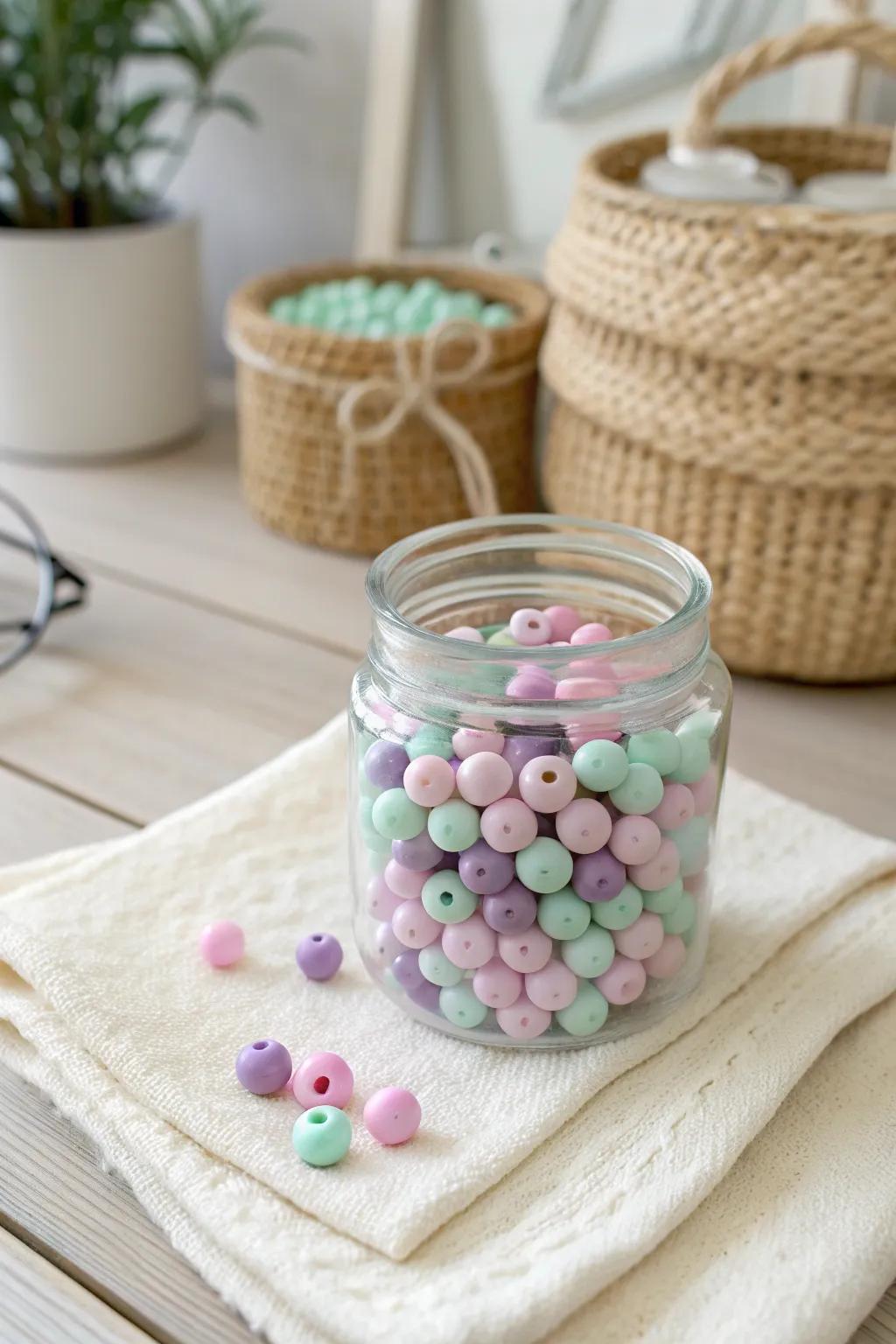 Add a splash of color and melody to your slime with these enchanting plastic beads.