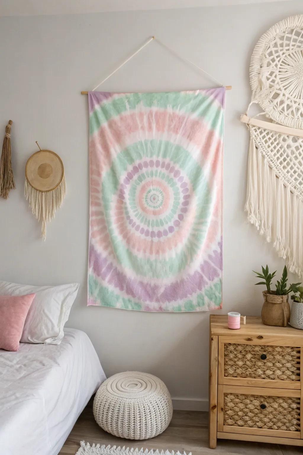Elevate your space with bespoke tie-dye wall art that embodies simplicity and natural beauty.