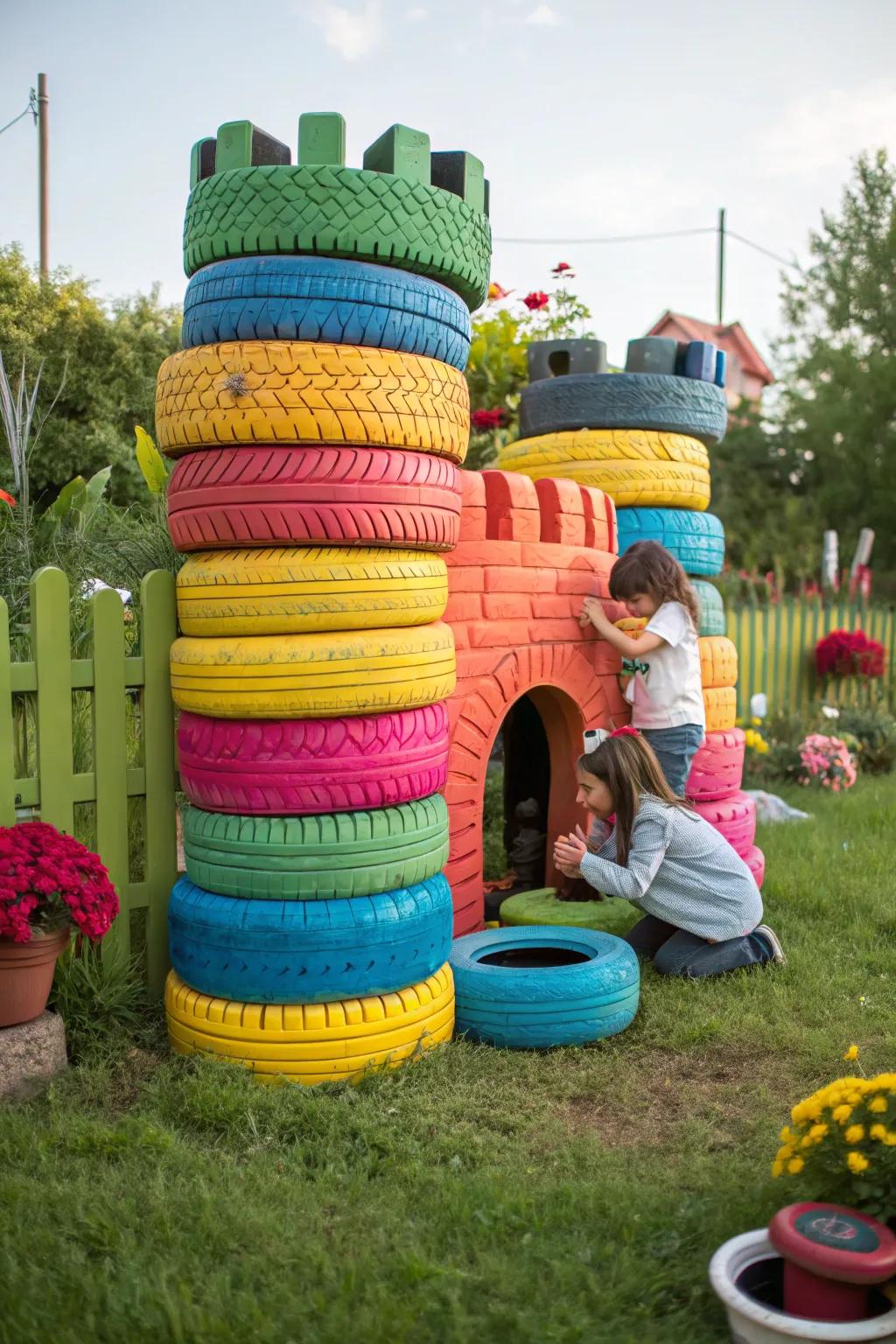 Creative Tire Play Castle for Kids