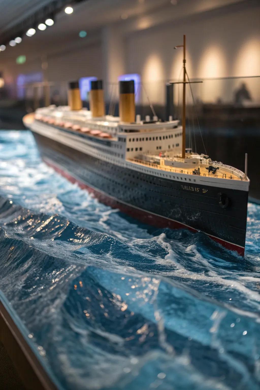 Dive into the artistry of realistic water effects with this stunning Titanic diorama.