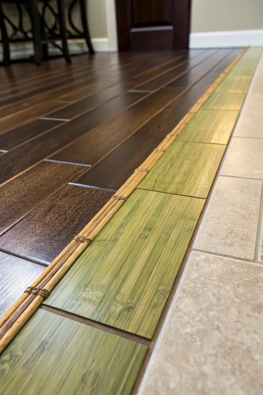 Elevate your space with the natural elegance of bamboo transition strips—where style meets sustainability.