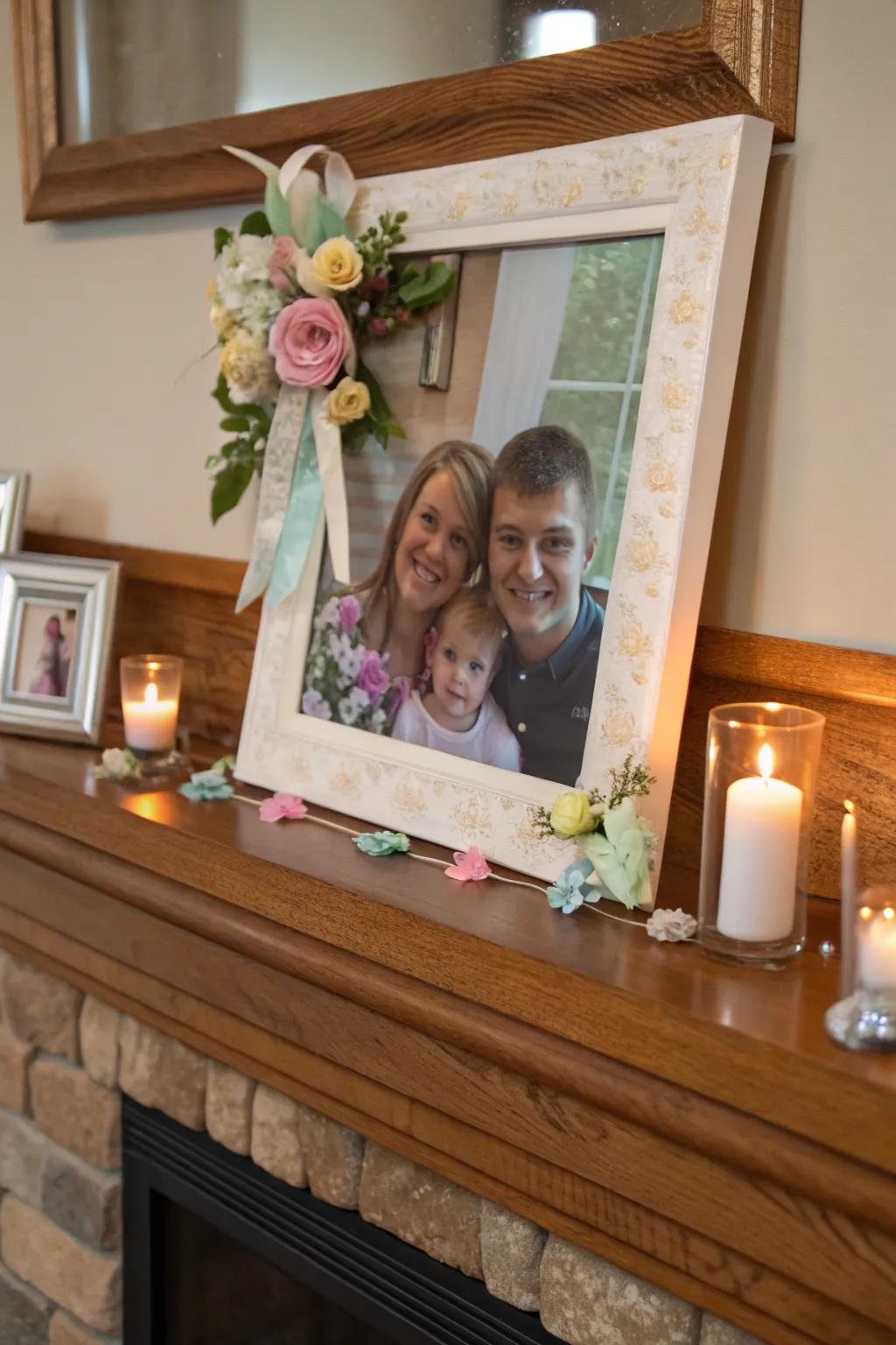 A DIY photo frame, perfect for preserving precious moments.