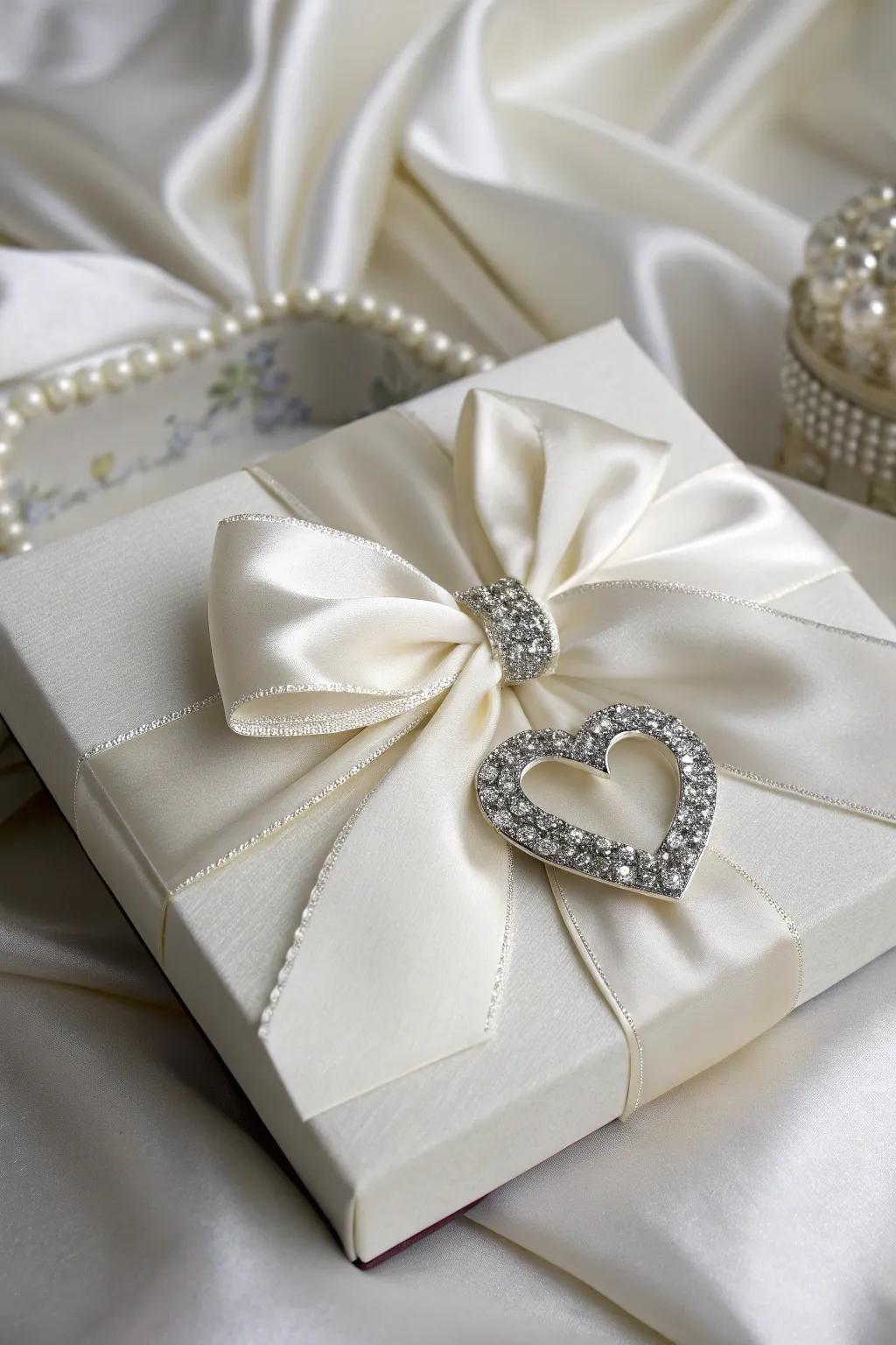 Giant satin bow for a dramatic and elegant gift presentation.