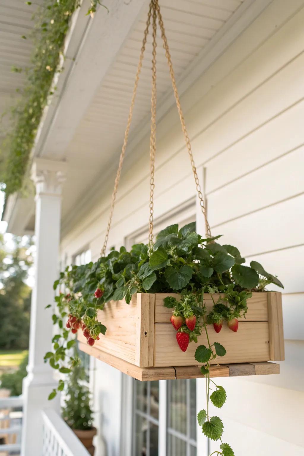 Elevate your garden with a touch of elegance: hanging planter box for vibrant porch vibes.