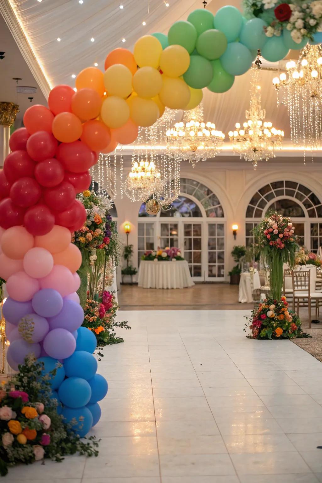 Playful balloon installations adding a whimsical touch to the venue.