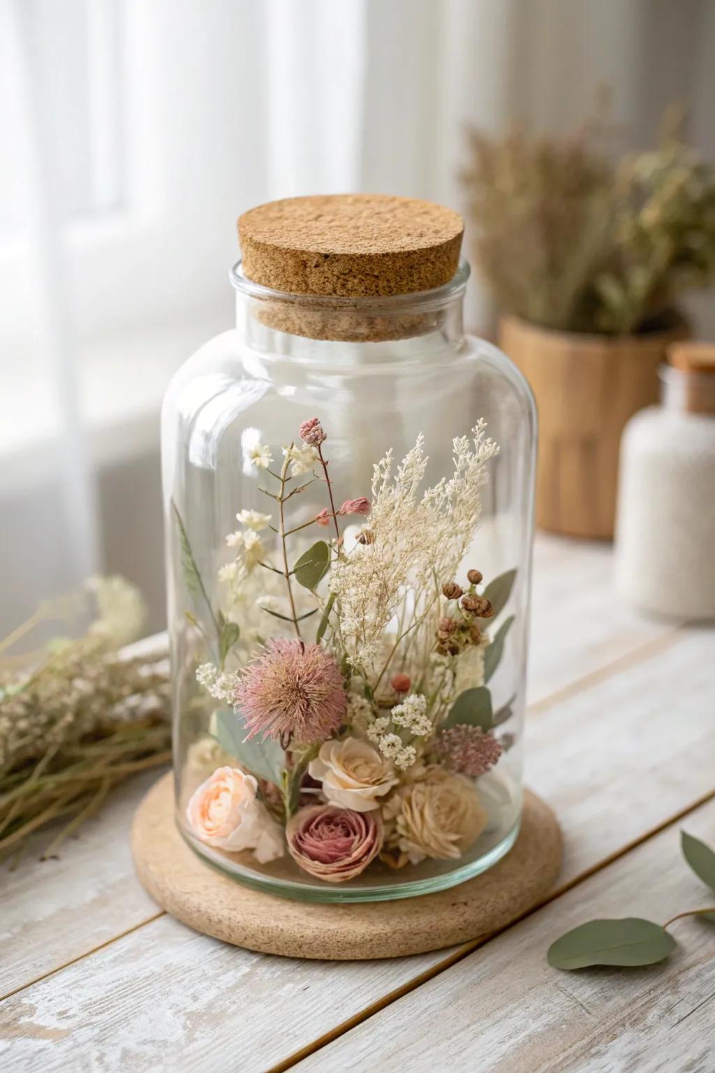 Capture serenity with this nature-inspired wishing jar, a perfect blend of simplicity and natural elegance.