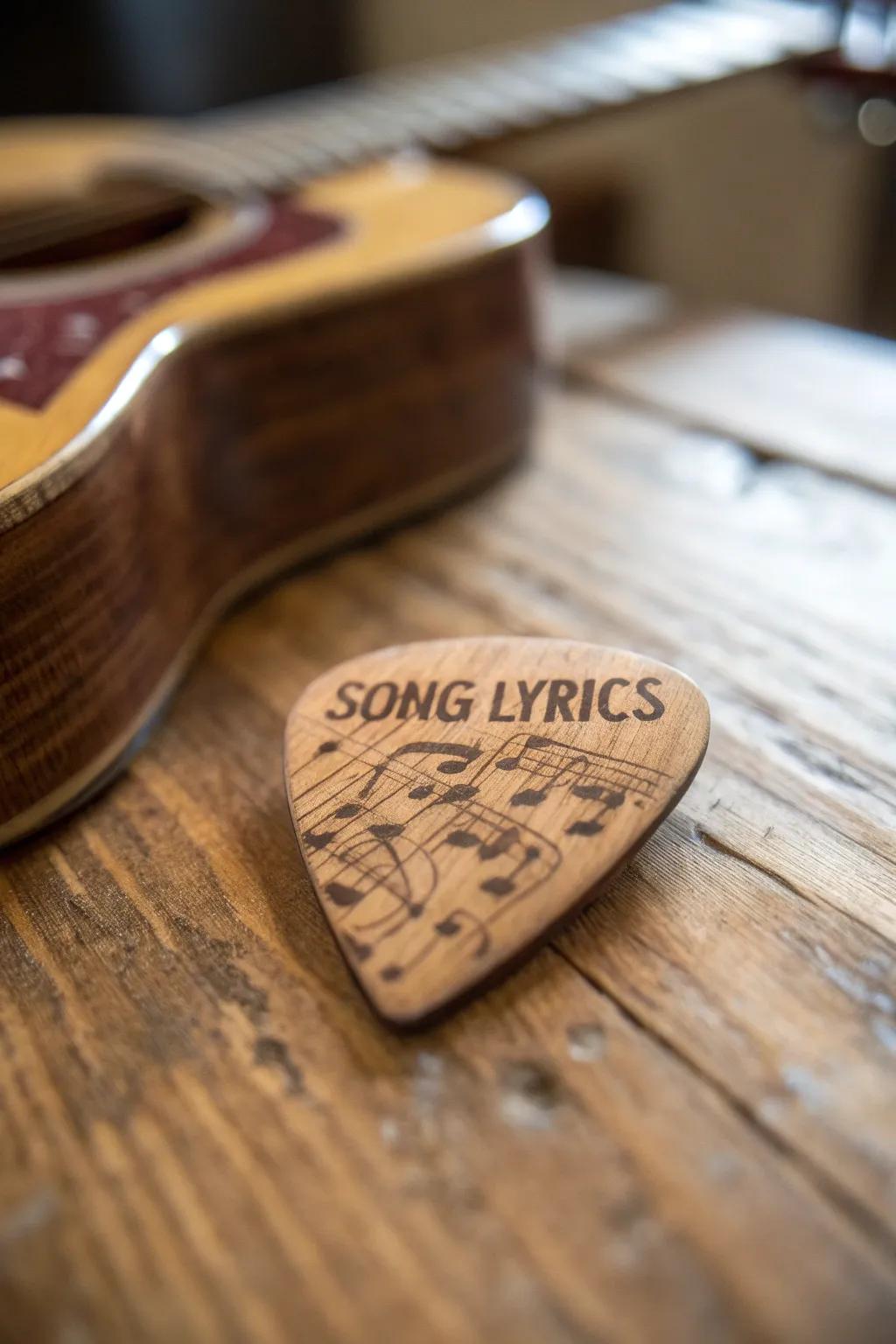 Strum your style with custom-crafted guitar picks. #MusicLover #GuitarArt