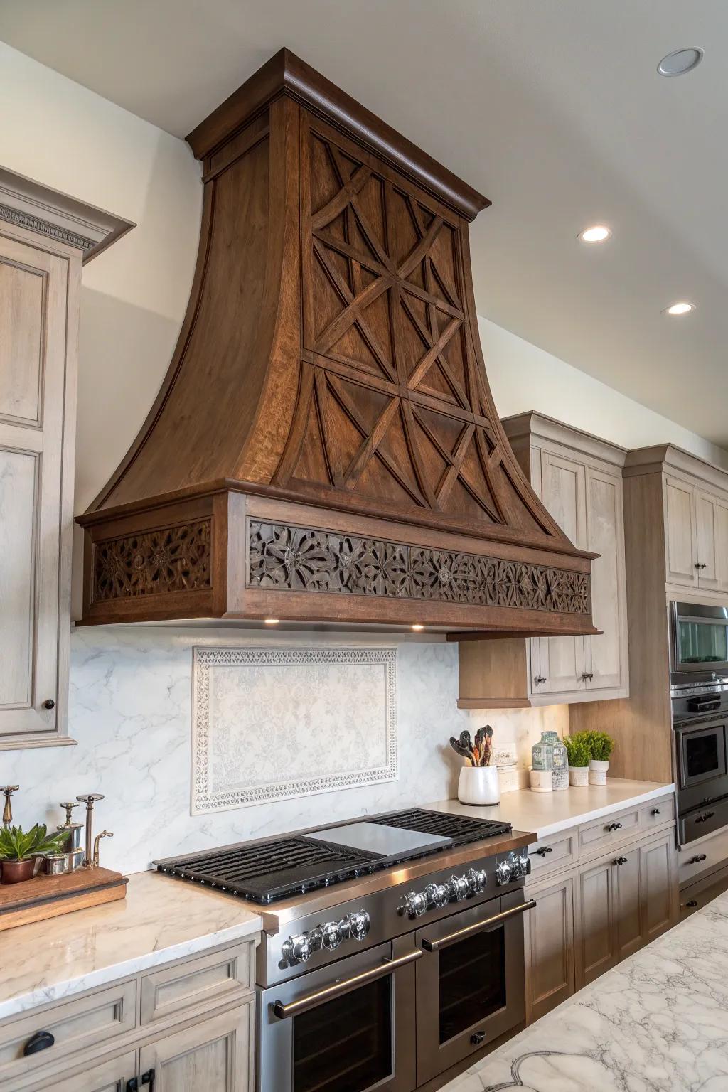 Elevate your kitchen with a custom wood hood that combines artistry and functionality.