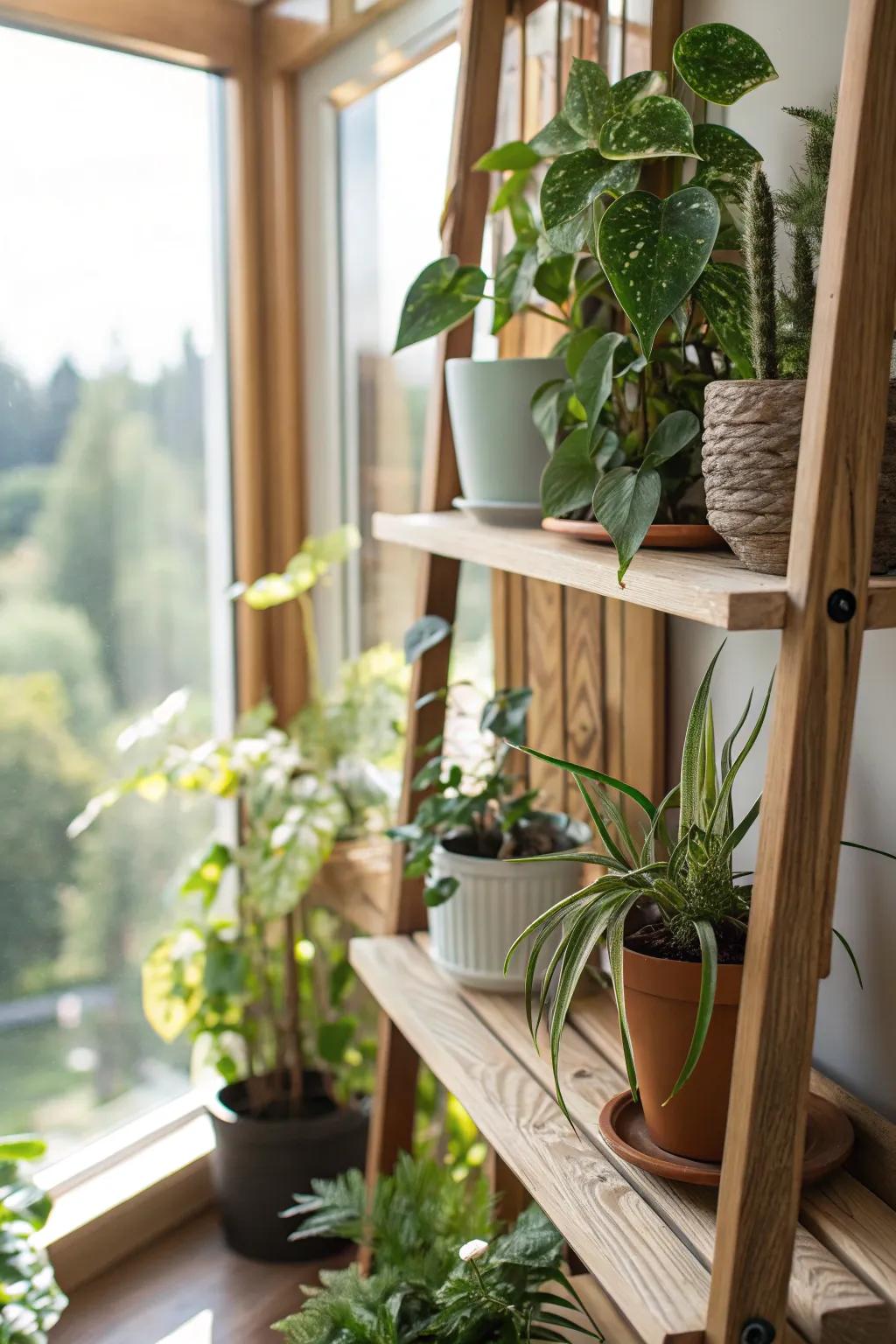 Showcase your plants with a custom plant shelf.