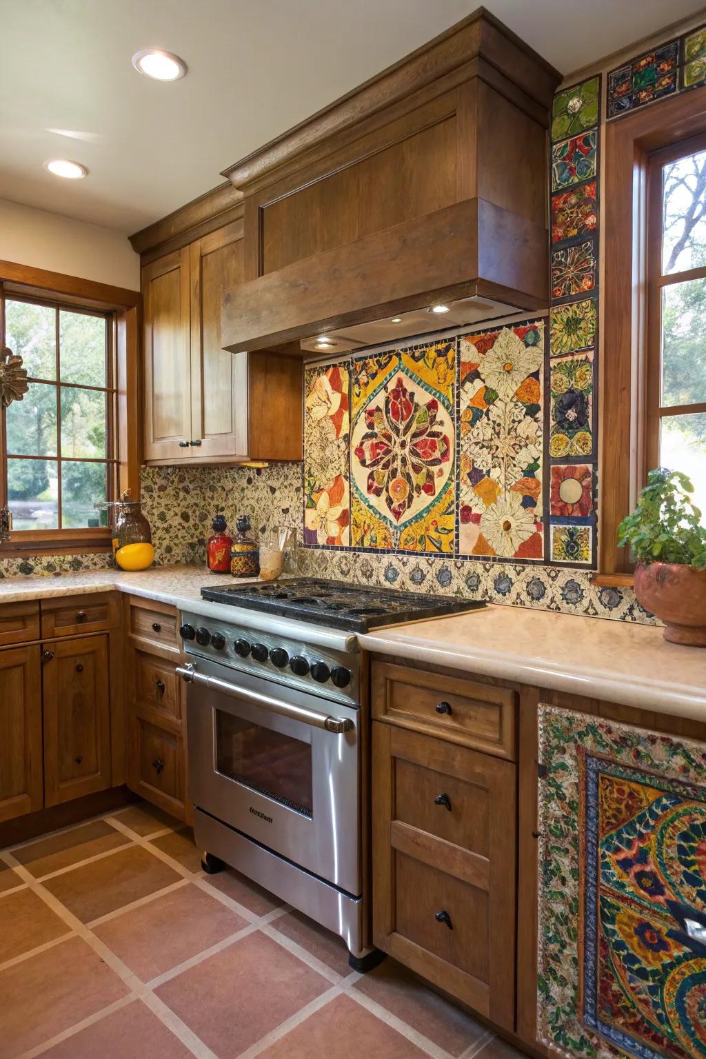 A personalized backsplash adds character and style to a kitchen.