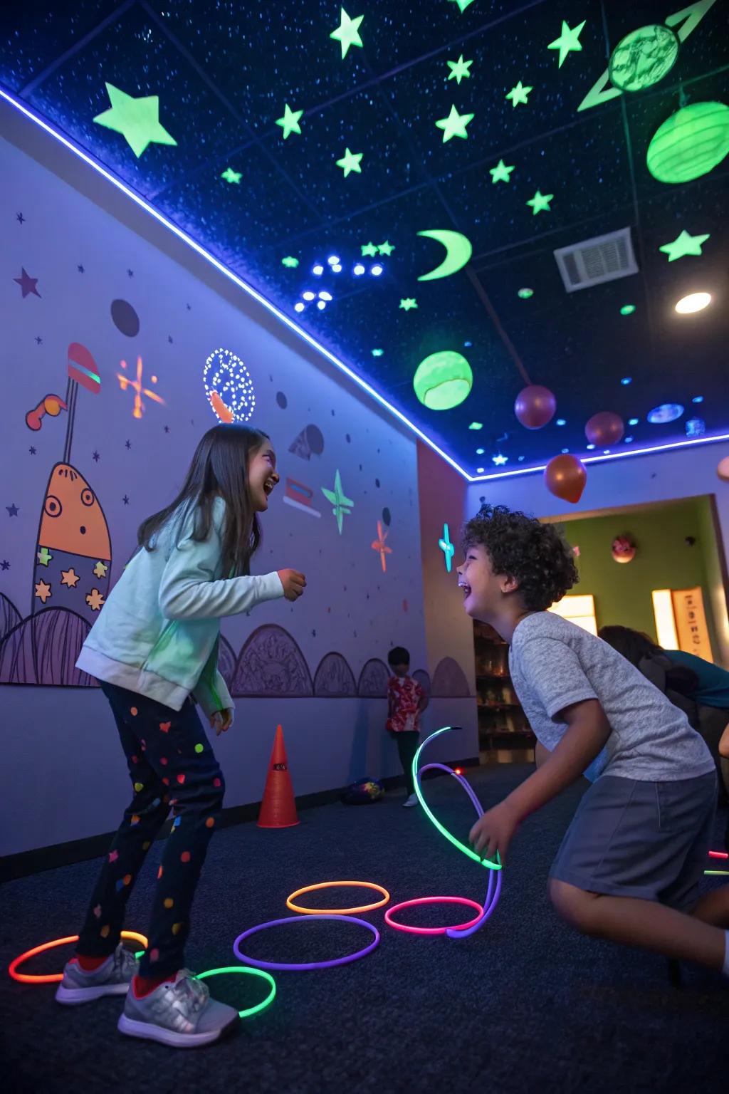 A glow-in-the-dark party adds an exciting twist to any birthday celebration.