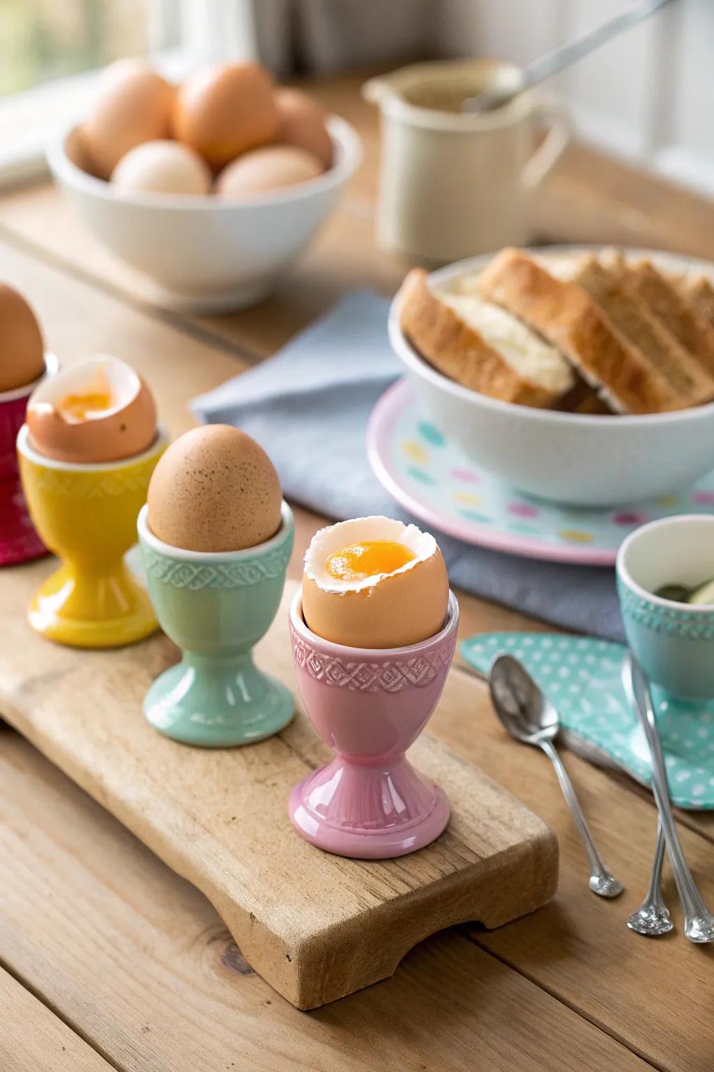 Start the day right with a porcelain egg cup set.