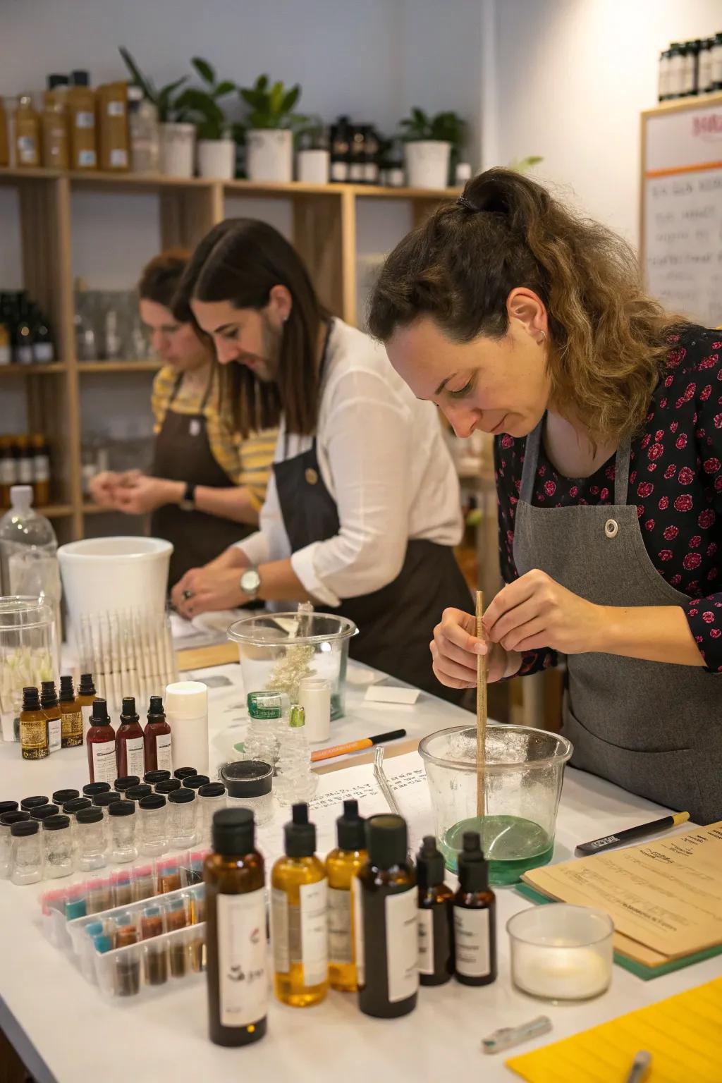 A bespoke perfume workshop is a creative and personalized gift experience.