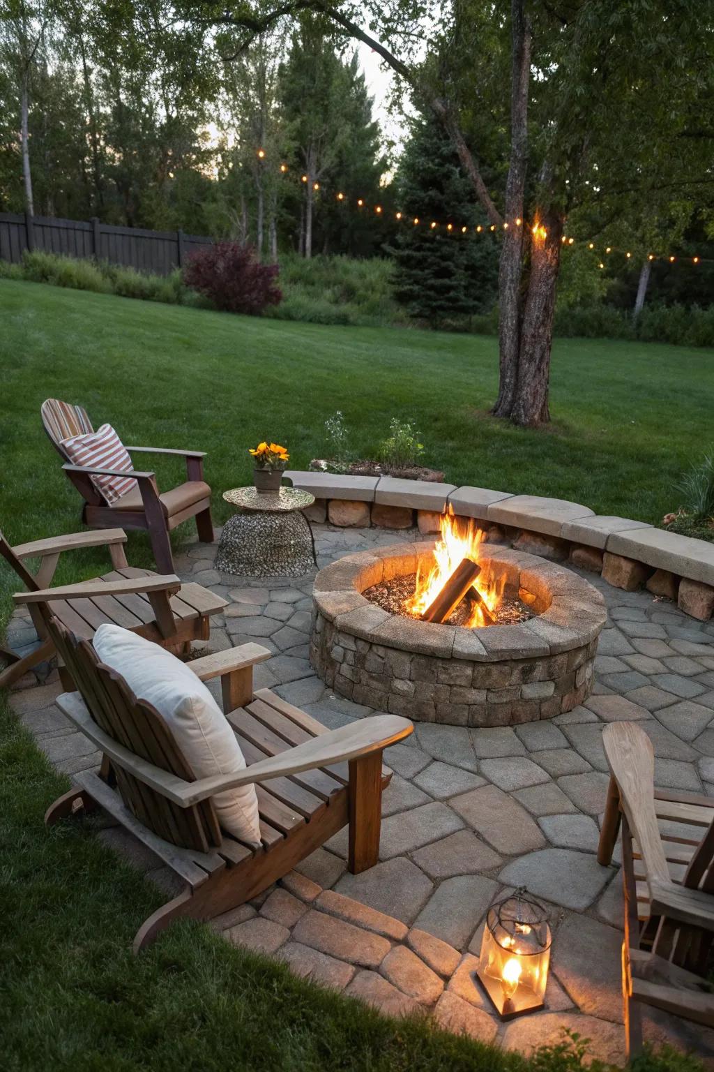 Gather under the stars with a warm outdoor fire pit.