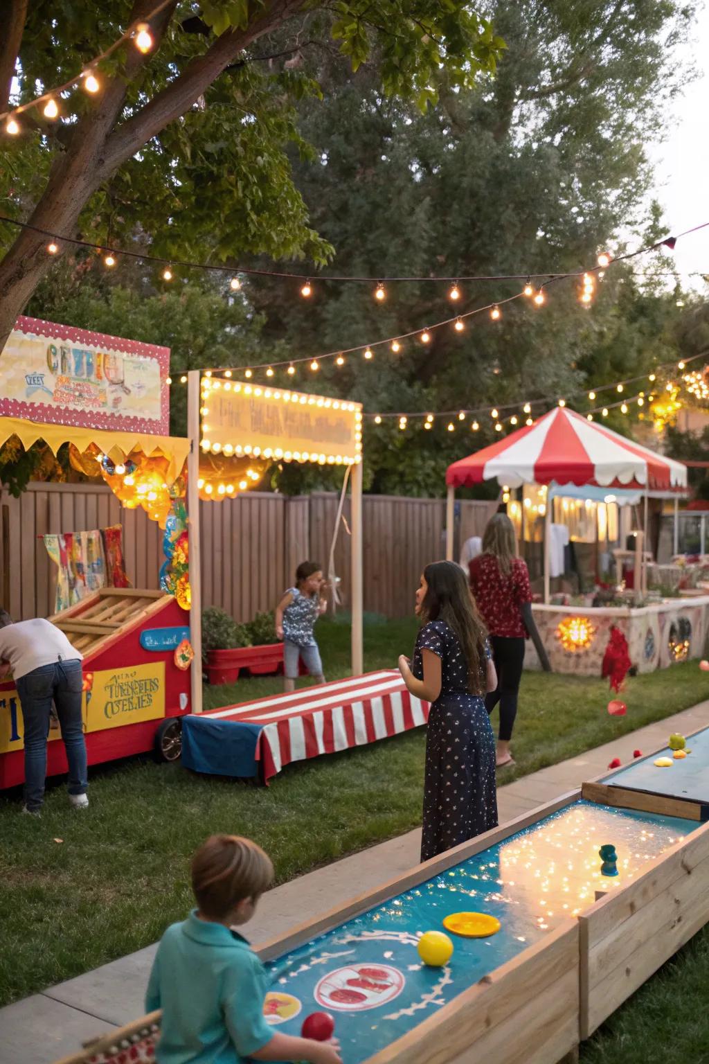 A backyard carnival brings fun and nostalgia to the 50th birthday celebration.