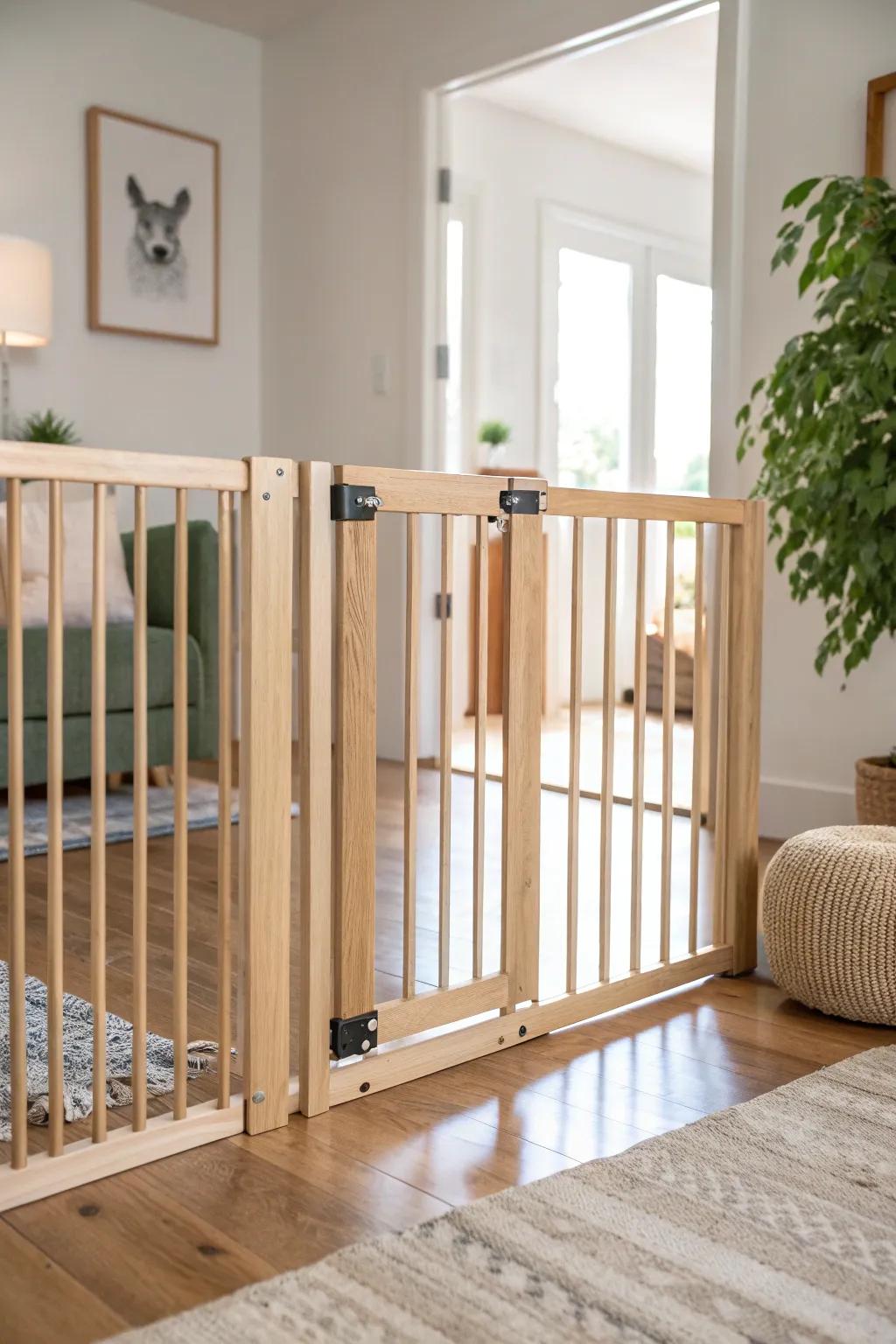 Effortlessly chic and functional: Discover the elegance of a hinge and fold baby gate for your minimalist home.