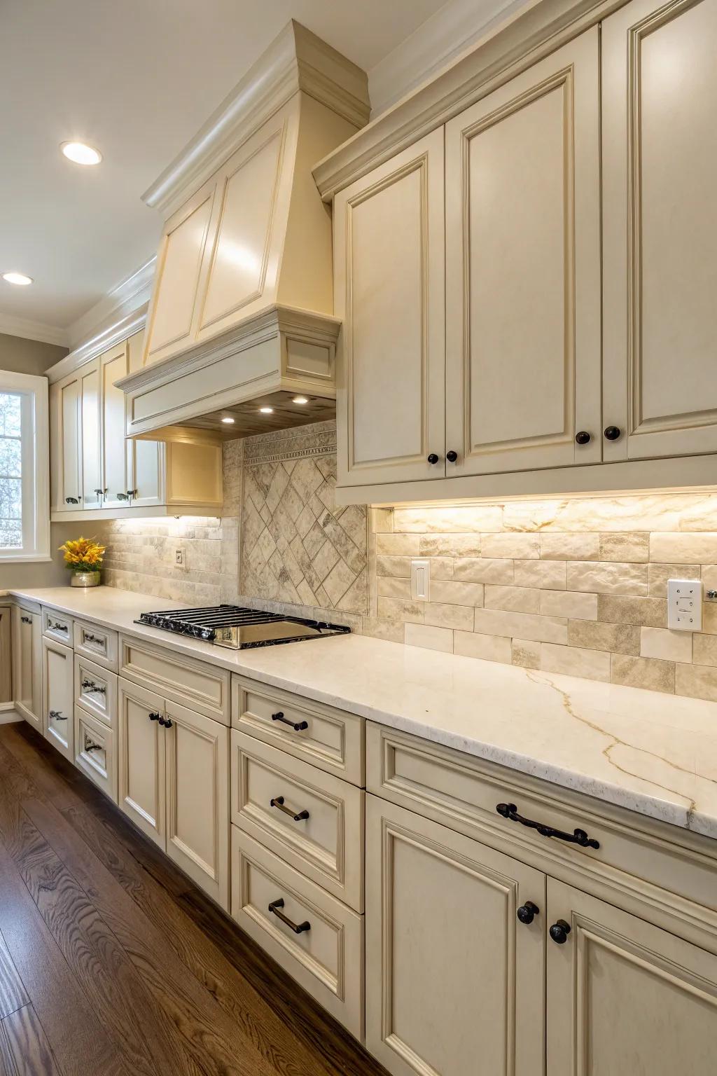 Quartzite offers durability and sophistication.