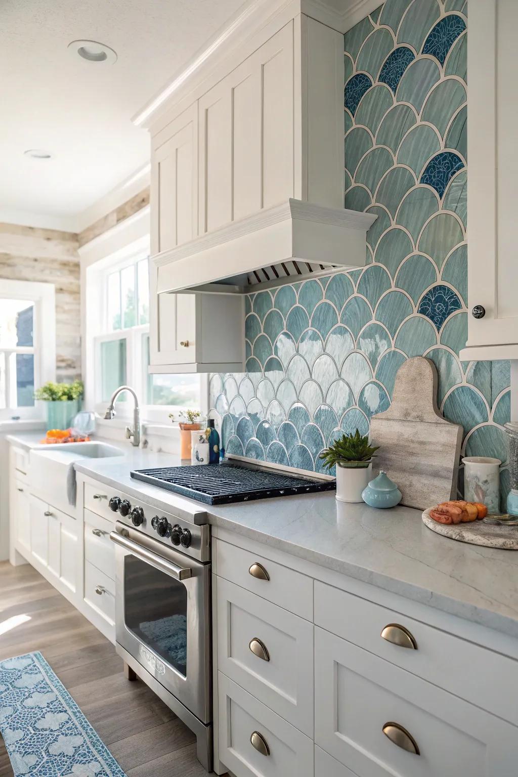 Coastal chic brings a breezy beach feel to your kitchen.