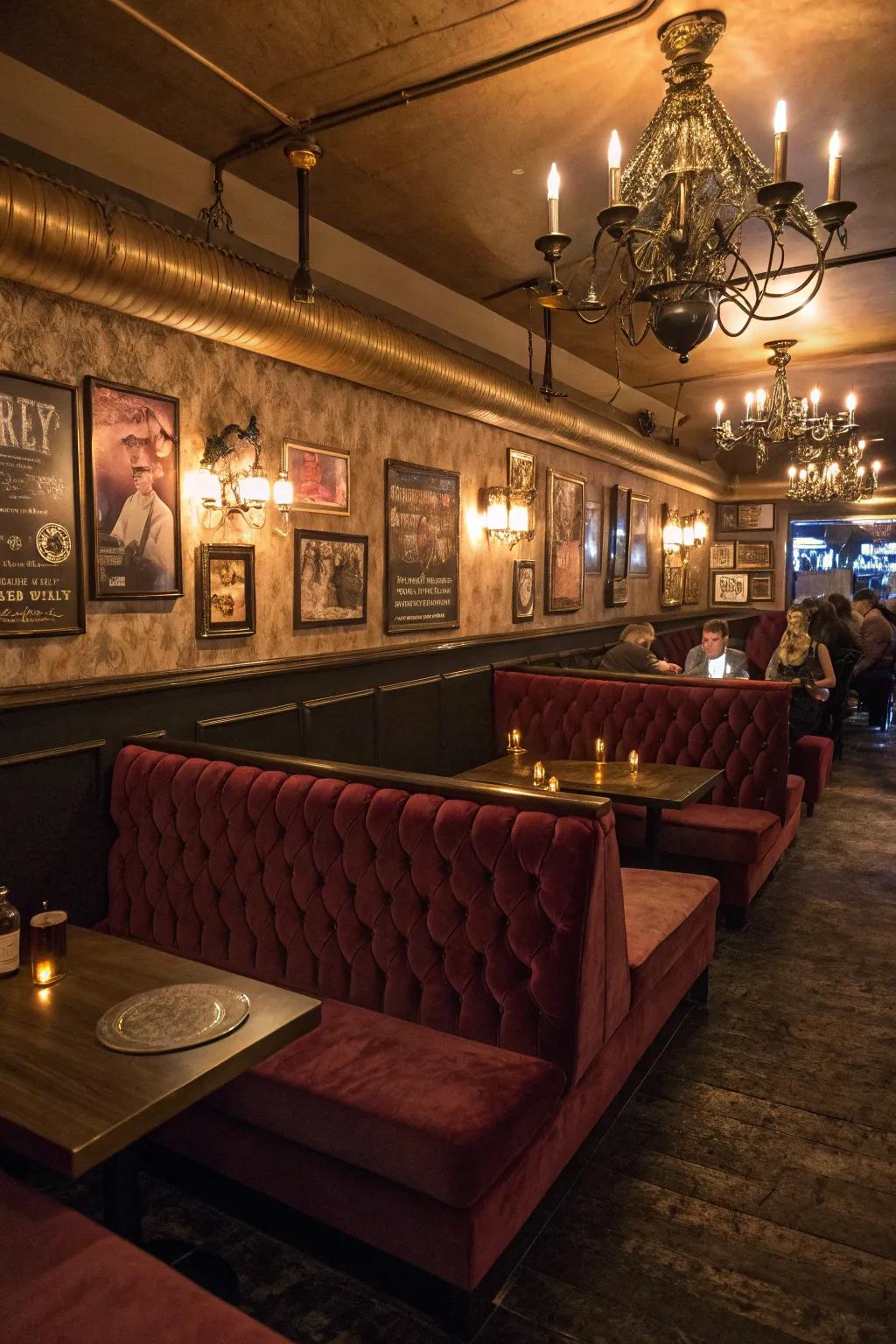 Create an intimate gathering space with banquette seating.