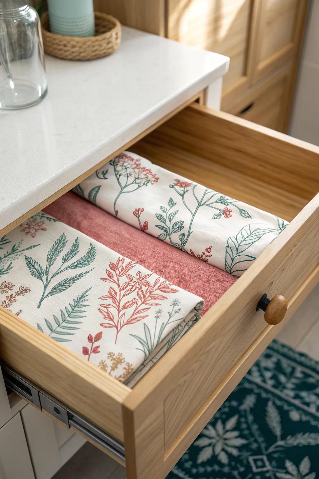 Elevate your bathroom with the elegance of fragrant drawer liners, where simplicity meets natural beauty.