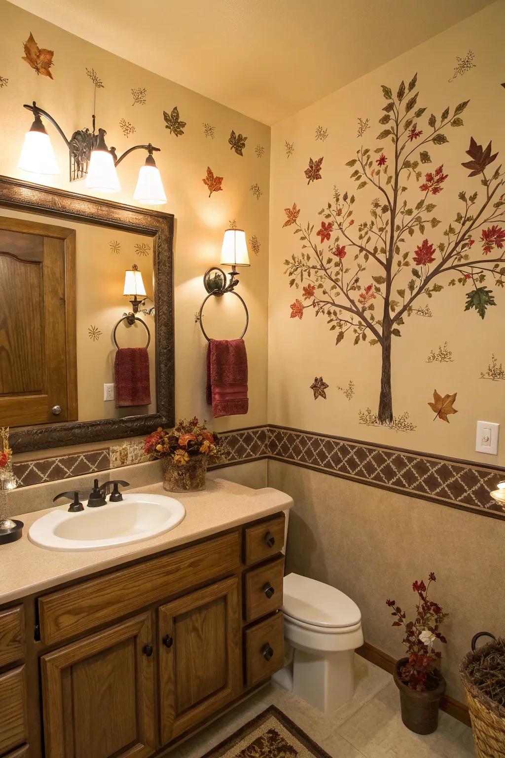 Seasonal decals allow for dynamic and timely bathroom decor updates.