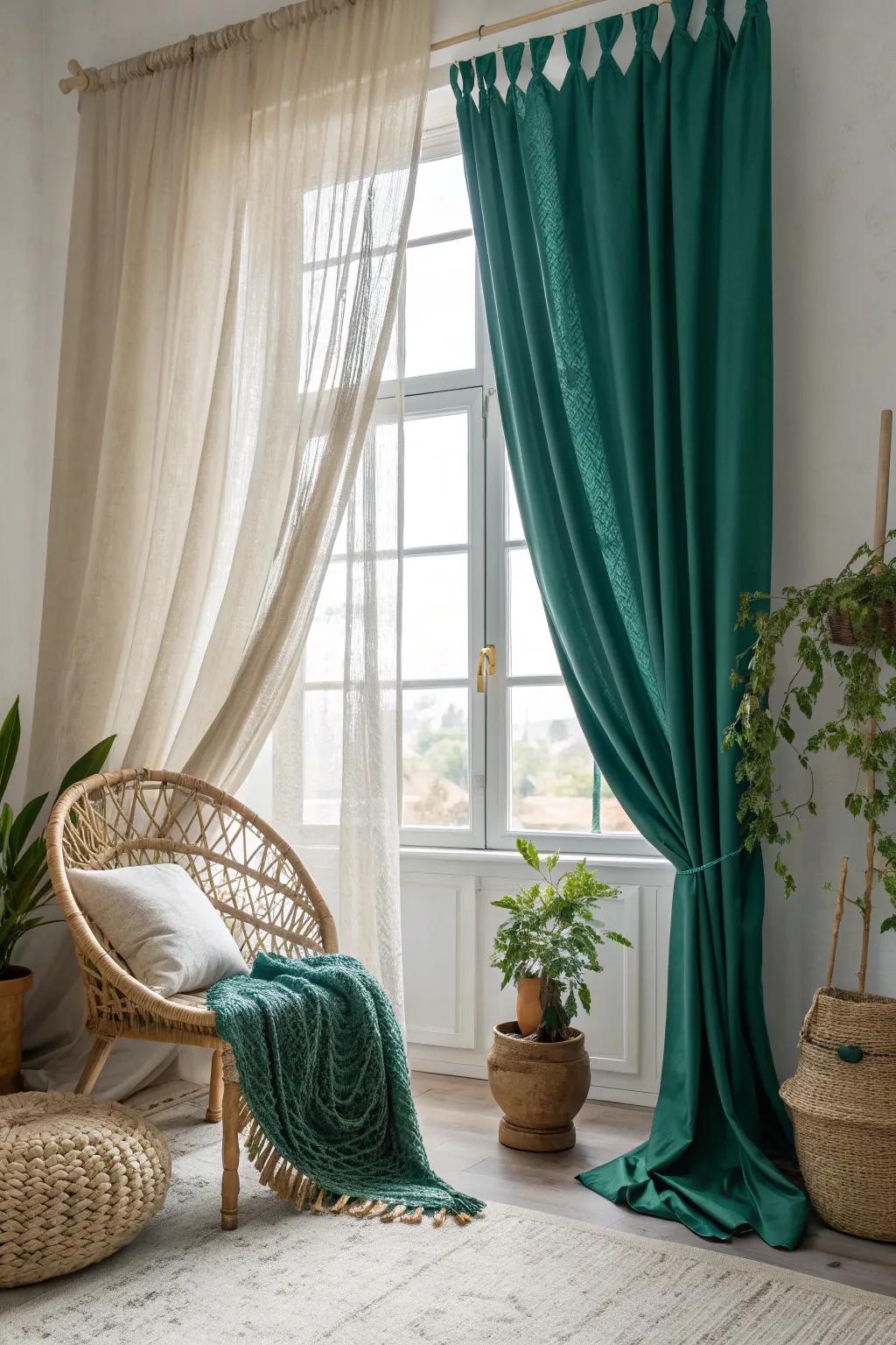 Transform your space with seasonal sheet curtains—embrace the beauty of change with a touch of bold elegance.