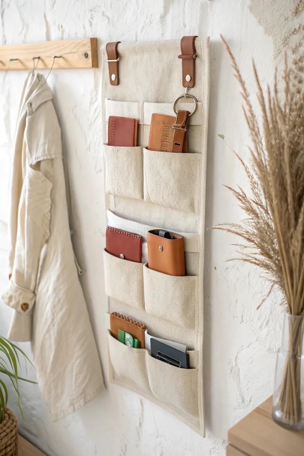 Effortless elegance meets smart organization with this Scandinavian-inspired pocket organizer. Perfect for keeping your belts stylishly sorted.